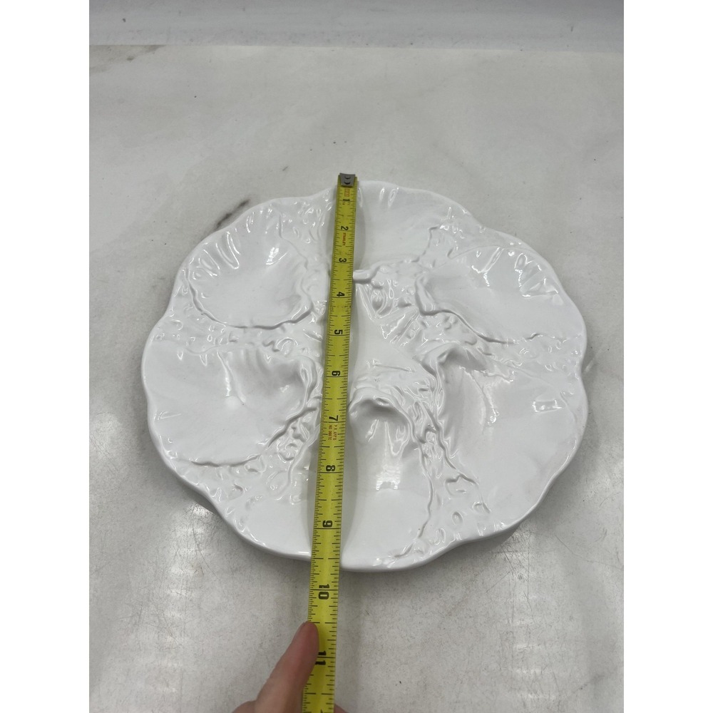 Neto & Gomes Oyster Plate White Ceramic Seafood Dish Starfish Center Portugal - Picture 9 of 11